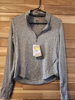 Nike Women's Heather Gray Quarter-Zip Sweatshirt Size S New!